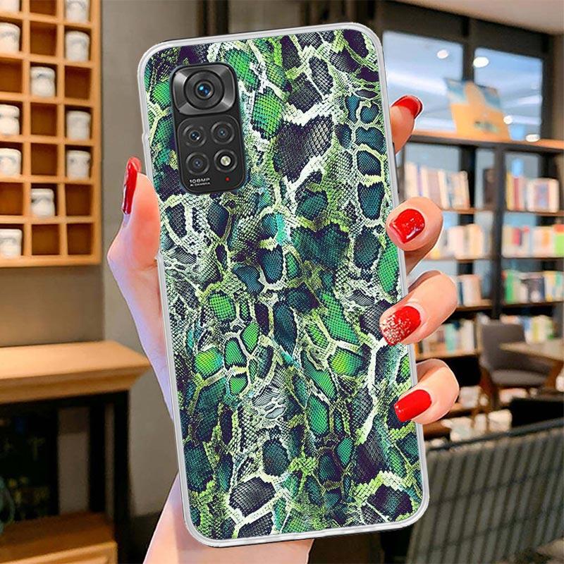Pink Snake Skin Printing Drawing Cover Phone Case For Xiaomi Redmi Note 15 14 13 12 11 10 Pro Plus 14S 12S 11S 11T 11E 10S Soft