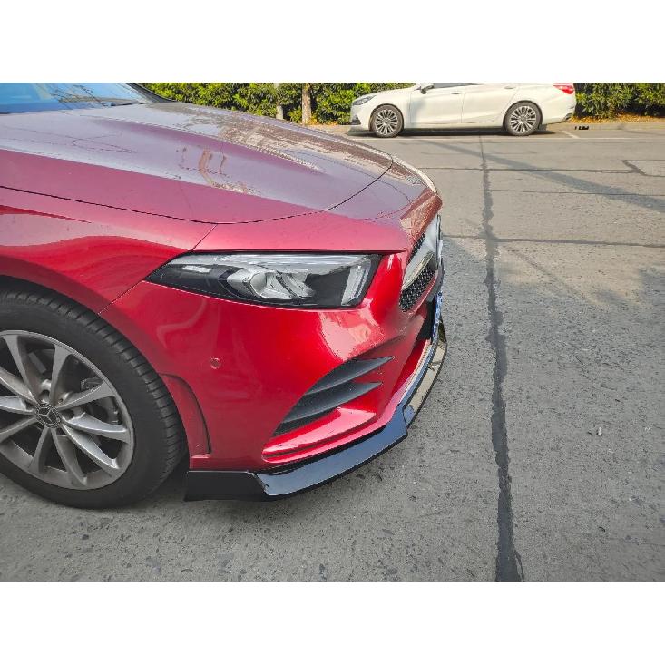 For Mercedes-Benz A-Class Sport Model W177 2019 2020 2021 2022 Front Bumper Splitter Lip Spoiler Diffuser Car Exterior BodyKits