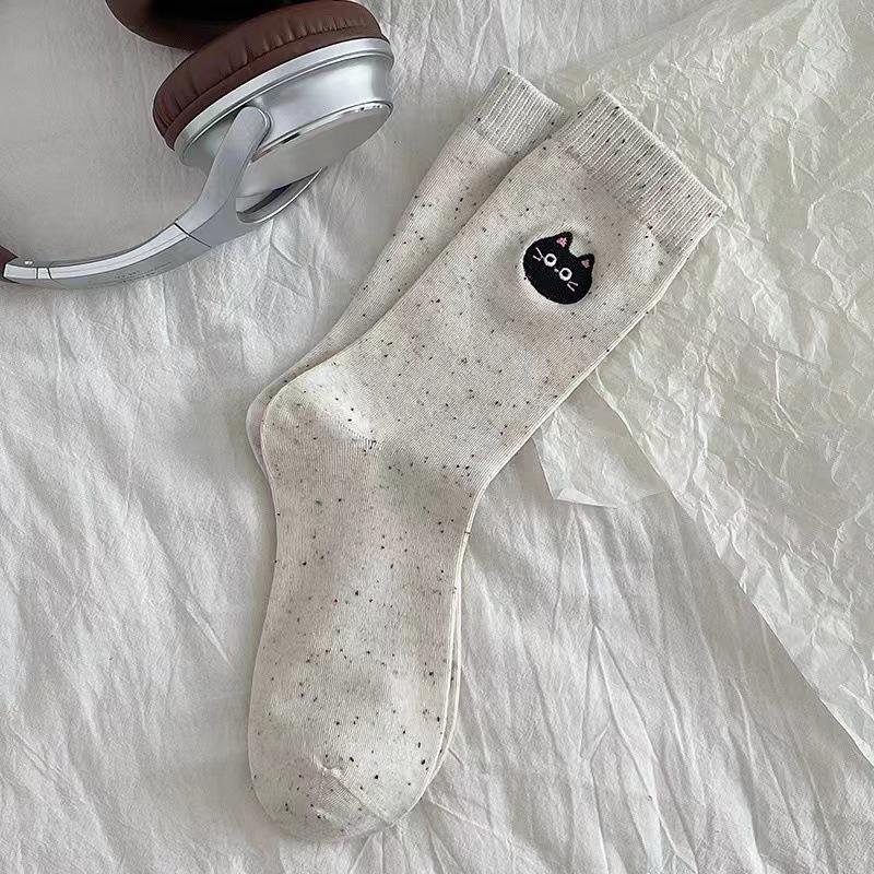 Cartoon Animal Kawaii Lovely Cat For Women Cotton Socks Japanese Style Comfortable Female Casual Mid Tube Sock