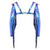 M-3XL Men Metallic Shiny Fringed Arm Sleeves Long Sleeve with Tassels Structured Epaulet Adjustable Chest Harness Club Party Crop Top