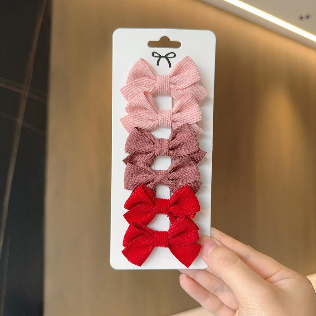 6Pcs/Set New Fashion Solid Hairpins Bows Hair Accessories Hair Clips Girls Nylon Hairpins Children Cute Barrettes Gift