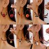 Beads Halloween Earrings Skull Ghost Dangle Earrings Jewelry Pumpkin Hoop Earrings  Women