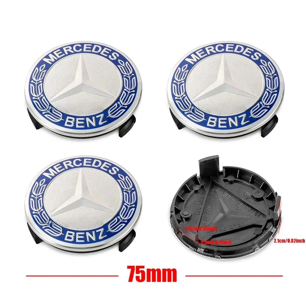 Car Sticker 2026 New For Benz Auto 75mm Wheel Center Hub Cap Badge Decoration Accessories for Mercedes Benz Maybach W204 W205 W2