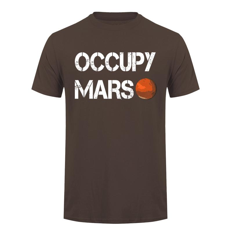 Occupy Mars T Shirt Unisex Space Mars Planet Graphic Tee Astronaut Universe Future Exploration Casual Short Sleeve Shirt Da105