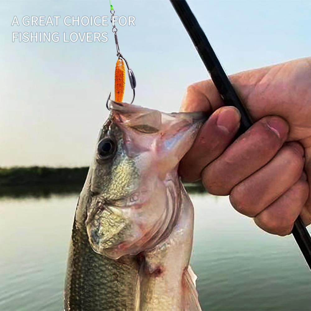 10PC Fishing Soft Bait, Needle Tail Thread Road Bait, Inverted Fishing Bait, Floating Water Soft Insect Biomimetic False Bait