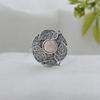 Rose Quartz Silver Ring, Leaf Design Ring, Pure 925 Sterling Silver Handmade Jewelry, Silver Jewelry, Ar8941