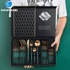 HANYANG Steak Knife and Fork 304 Stainless Steel Knife, Fork and Spoon Main Four Gift Set Portugal Western 24 Pieces Gift Box Set