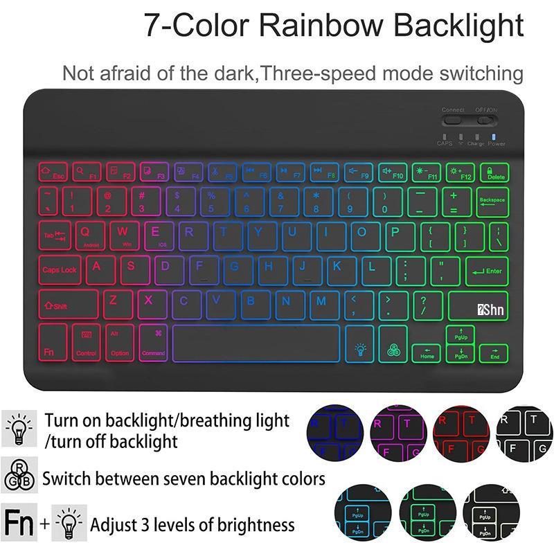 Чехол-клавиатура Samsung Tab S10 Lite с Bluetooth и RGB-подсветкой, со съемной клавиатурой для S11/S9 FE