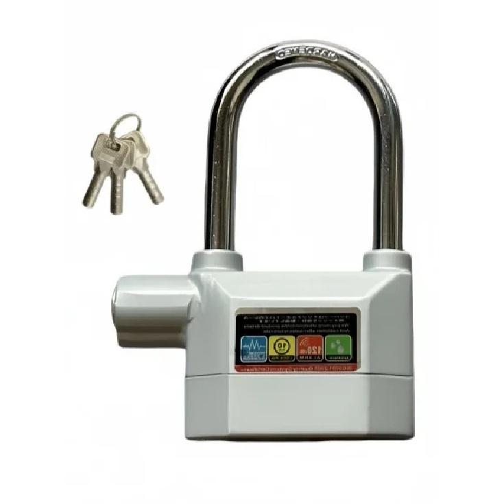 Universal Anti-Theft Padlock with 120db Alarm Zinc Alloy Lock for Bicycle Motorcycle Warehouse Door r Safety Waterproof 3 Colors