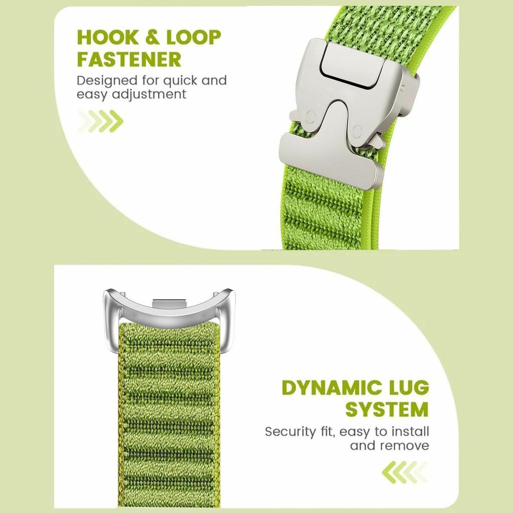 Nylon Watch Band for Xiaomi Smart Band 10 / 9 / 8 Parachute Buckle Woven Wrist Strap with Stainless Steel Connector