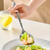 Long Handle Kitchen Spoon Fork Stainless Steel Serving Soup Spoon Integrated Spoon Fork  for Home