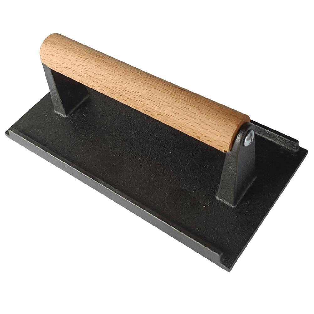 Чугунный Смэшер для бургеров Многофункциональный Прямоугольный Пресс для гамбургеров Эргономичный Утолщенный для барбекю, стейков, сэндвичей, мяса