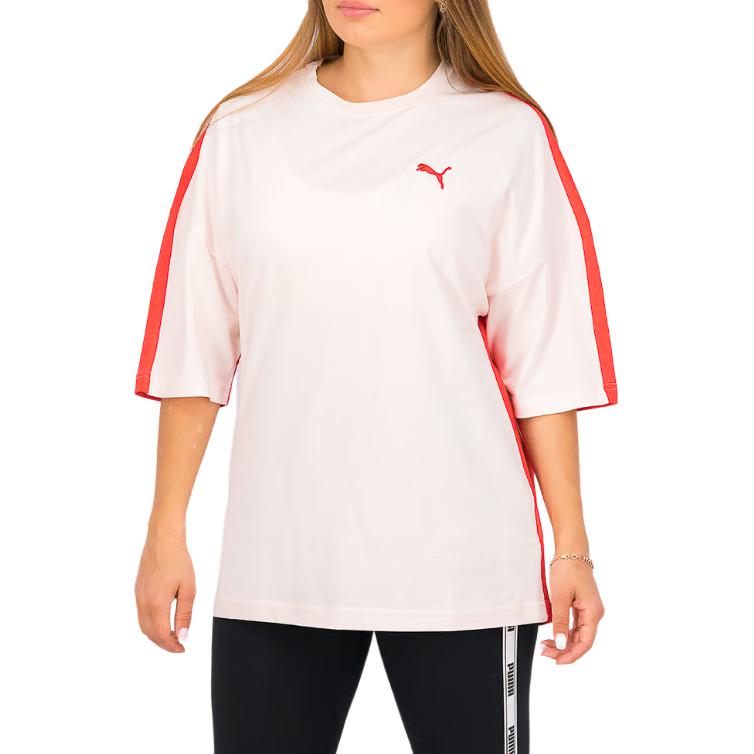 Puma Повседневная футболка с круглым вырезом и коротким рукавом, женская, розовая 598529-17