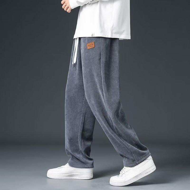 Мужские спортивные штаны из плотного вельвета и бархата — модные, повседневные, свободного кроя для осенних и зимних видов спорта