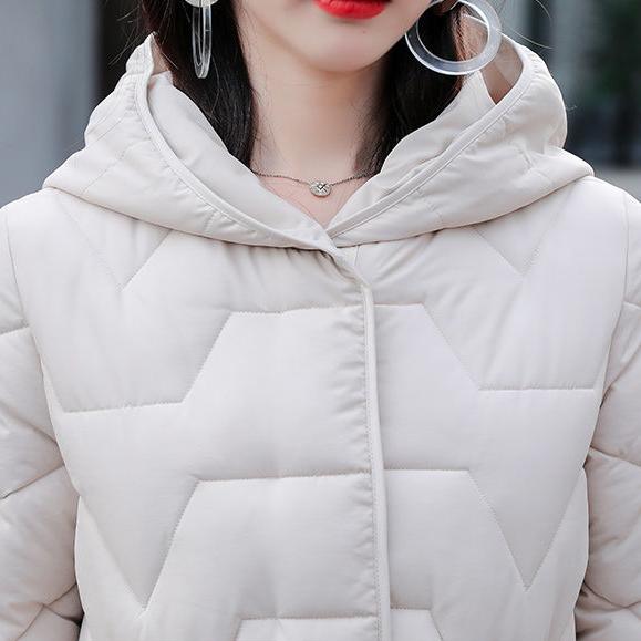 Women's Winter Long Wadded Jacket Female Plus Size Solid Color Hooded Cotton-padded Clothes Casual Loose Warm Down-filled Coats