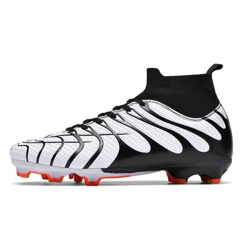 HOHO FAIR Soccer Shoes Large Size 35-45 Men's/Children's High-top Long-nailed Outdoor Anti-slip Football Boots
