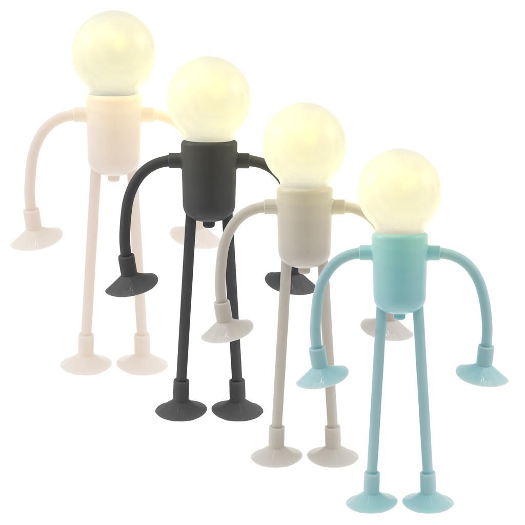 Cute Creative Sportsman Night Light Mini Portable Bulb Suction Cup Lights Bendable Desk Lamp Model Tabletop Home Decorations