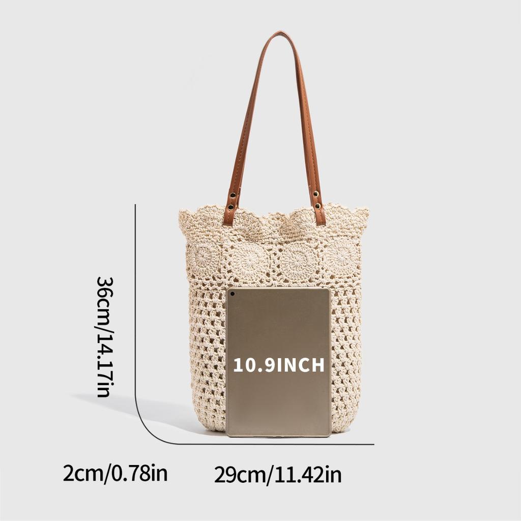 Beach Vacation Bag Mori Girl Woven Bag Summer Fresh Artistic Knitted Bag Large Capacity Tote Bag