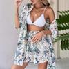 Fashion Spring Summer Floral Print Seaside Vacation Suit Female Short-sleeved Lapel Boho Shirt Top + Shorts 2-piece Set Women