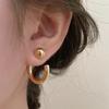 New Creative Copper Reversible C-shaped Metal Earrings for ladies Simple Two Wear way High Quality Jewelry Gift for Women