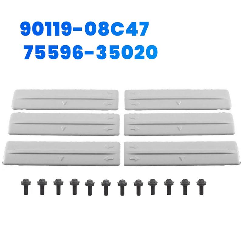 6Pcs Roof Drip Rack Removal Cover Trim Clips With Screws 75596-35020 For Toyota FJ Cruiser 07-14 RAV4 Lexus 90119-08C47-A87Q