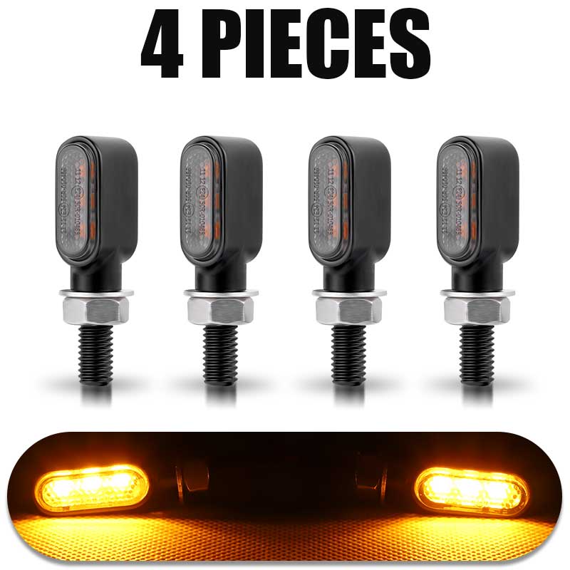 4pcs 3leds Motorcycle Indicators Mini LED Turn Signal Light Flasher Amber Signal Lamp Blinker Intermitentes Moto for Honda