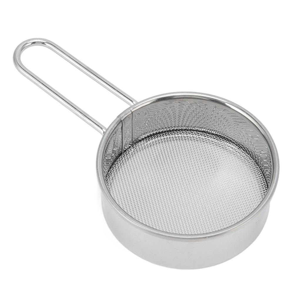 Flour Sieve Strainer 304 Stainless Steel Lightweight Easy Cleaning Ergonomic Handle Mesh Round