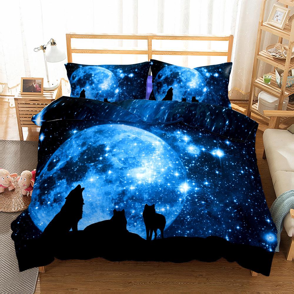 Digital Wolf Duvet/Doona Cover Set Single Twin Double Queen King Cal King Size Bed Linen Set