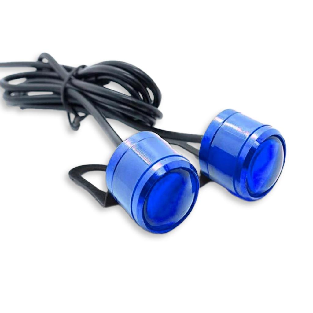 Strobe Light LED 2pcs Flash Motorcycle Car Compact Daylight Flashing Modification Spot Custom Universal (Blue)