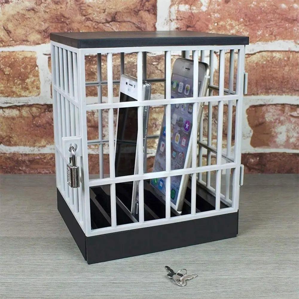 Storage Box Mobile Phone Jail Locking Cage Cell Lock Up Cell Phone Jail Lock Box  Family