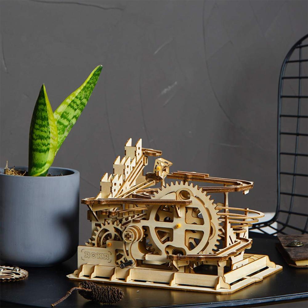 4 Kinds DIY Waterwheel Wooden Model Building Kits Assembly Toy Gift for Children Adult