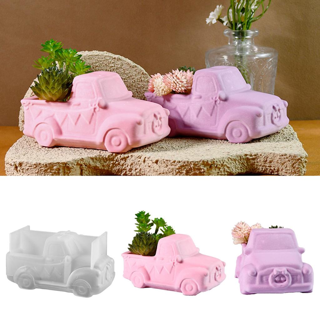 Unique Vehicle Shape Succulent Planter Retro Car Shape Silicone Mold For Succulent Planter And Candle Vessel DIY Crafts