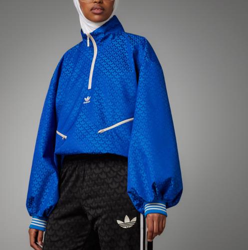 adidas Куртка Originals Adicolor 70-х Женская Полуфлуоресцентно-синяя IK7882
