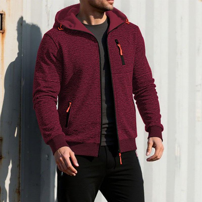 Autumn New Men's Casual Jacket Slim Fit Hooded Zipper Sweatshirts Jackets Solid Color Sportswear Male Fashion Tracksuit