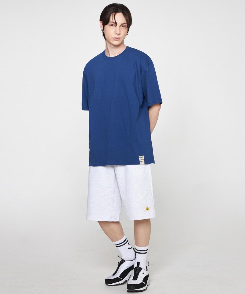 GRAVER [Unisex] Flower Embroidery Bermuda Training Half Pants_Melange White
