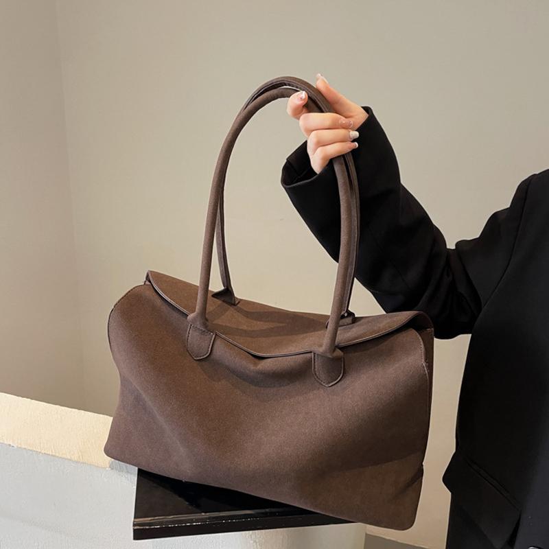 Solid Color Underarm Bag Trendy Satchel Bag Faux Suede Handbags Women Elegant Shoulder Bags Casual Totes Bag