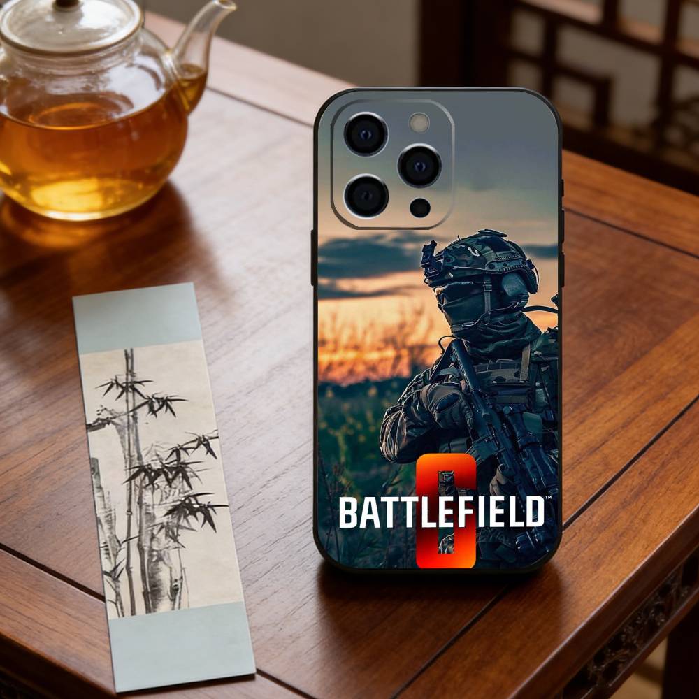 Чехол для телефона Battlefield 6 для iPhone 17, 16, 15, 14, 13, 12, 11 Plus, Pro Max, Другие Мягкий Черный Чехол