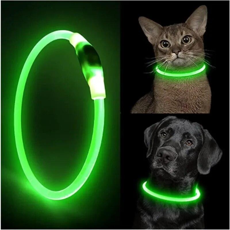 Светодиодный ошейник для собак, светящийся Usb ошейник для кошек, собак, 3 режима, светодиодный свет, светящийся светодиодный ошейник для предотвращения потерь, аксессуары для собак