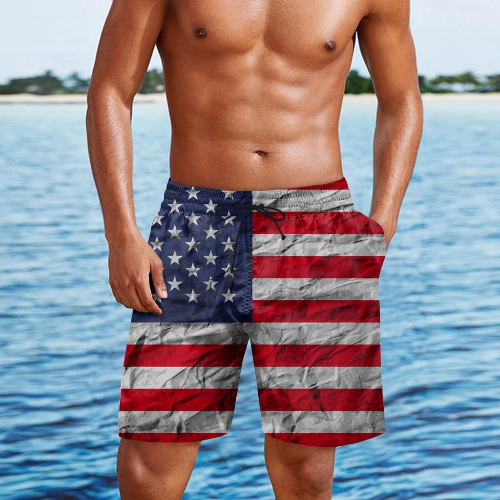 Мужские повседневные модные шорты с принтом в честь Дня независимости, мужские свободные дышащие шорты с принтом