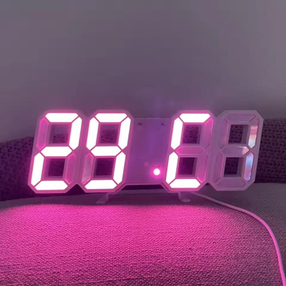 3D Светодиодный Цифровой Будильник Цветная Ночная Подсветка Настенные Настольные Часы с Функцией Будильника по Температуре Современный Декор для Дома Цифровые Часы