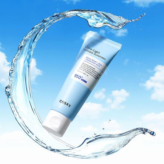 COSRX Ультралегкая прозрачная увлажняющая солнцезащитная сыворотка с эффектом водной пленки SPF 50+ PA++++ 50 мл