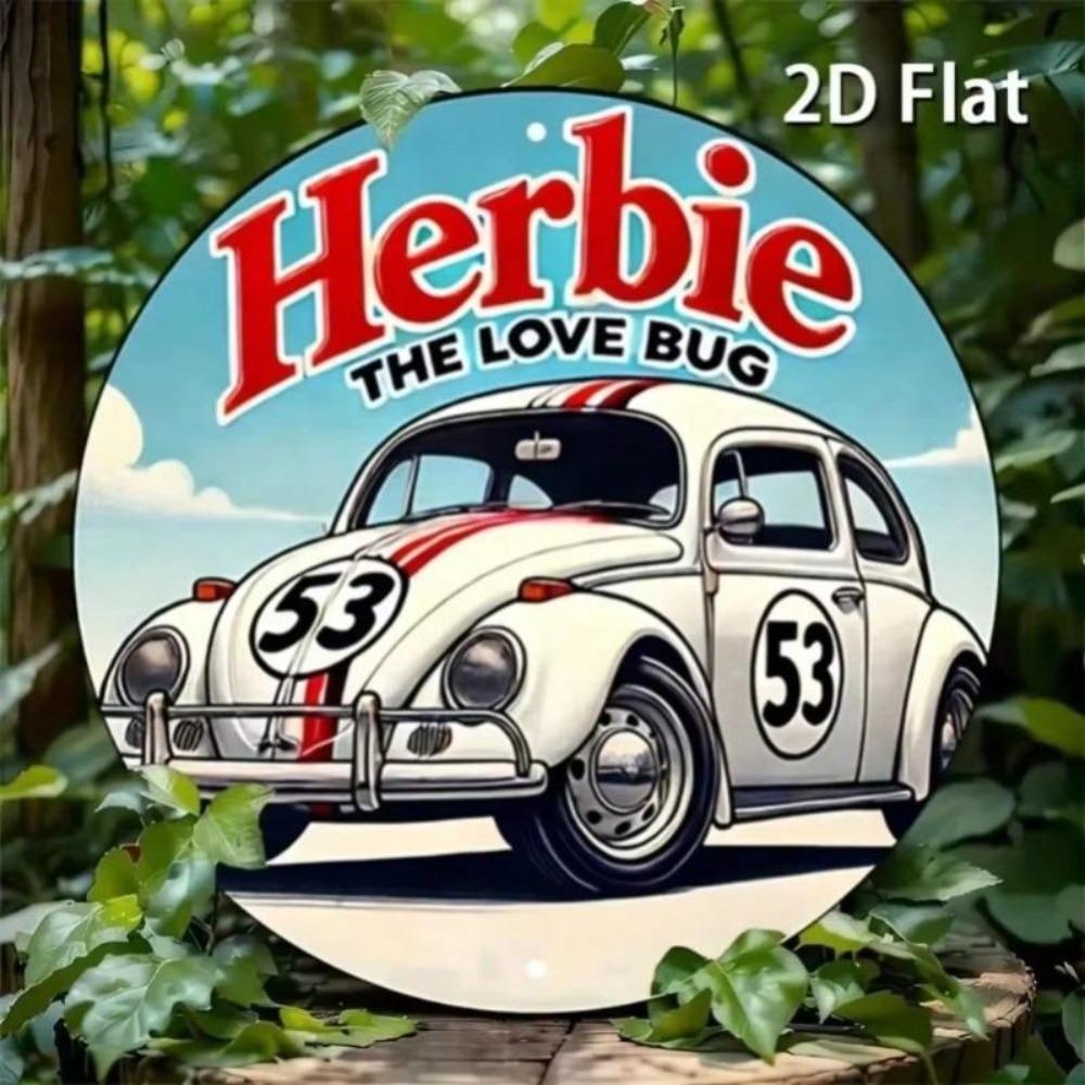 Vintage Volkswagen Beetle Metal Tin Sign Wall Art Decor