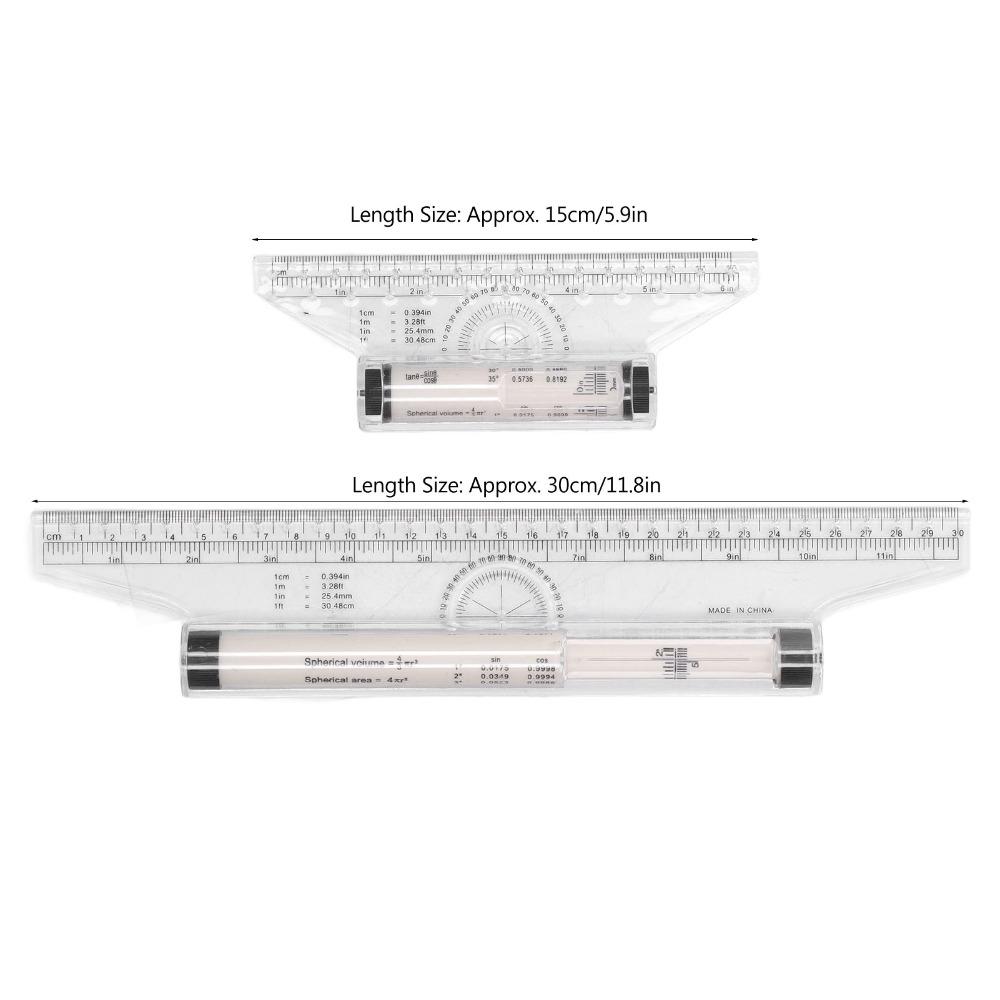 5pcs Transparent Design Rolling Ruler Clear Scale Drawing Ruler Measuring Ruler For Students