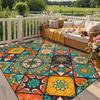 Bohemia Outdoor Patio Rugs Decoration Coffee Tables Ethnic Anti Slip Floor Mat Large Size Short Velvet Sofa Area Carpet Washable