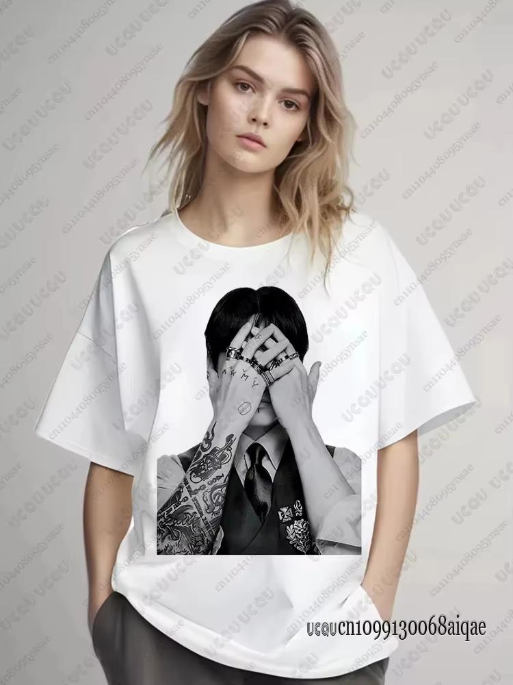2026 Kpop Boy Band Final Look Photo Graphics Unisex Cotton Shirt BTS Summer New High Quality Women's Oversized Streetwear Tshirt