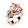 SanJie European-American Fashion Bowknot Women's Ring - Rose Gold Champagne Zircon