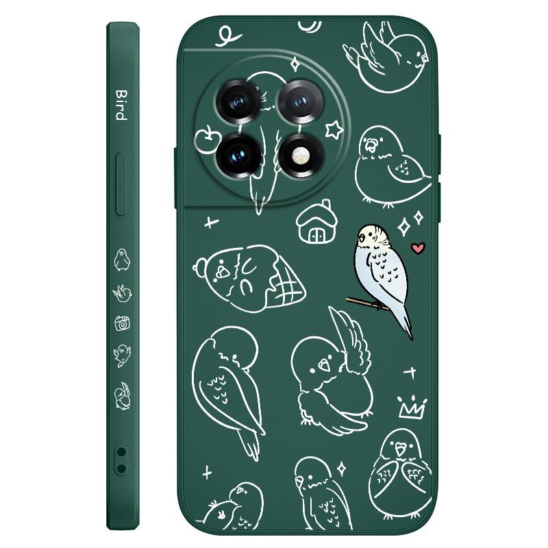 Игривый Попугай Чехол для Телефона Для Oneplus 13 13R 12 12R 11 11R 10 10R 10T 9R 9RT 9 8T 8 7 7T Pro 5G Жидкий Силиконовый Чехол