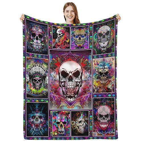 Skull pattern flannel blanket home decoration blanket office lunch break blanket