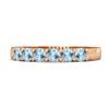 Blue Topaz Half Eternity Band Ring - Sterling Silver Rose Gold Vermeil