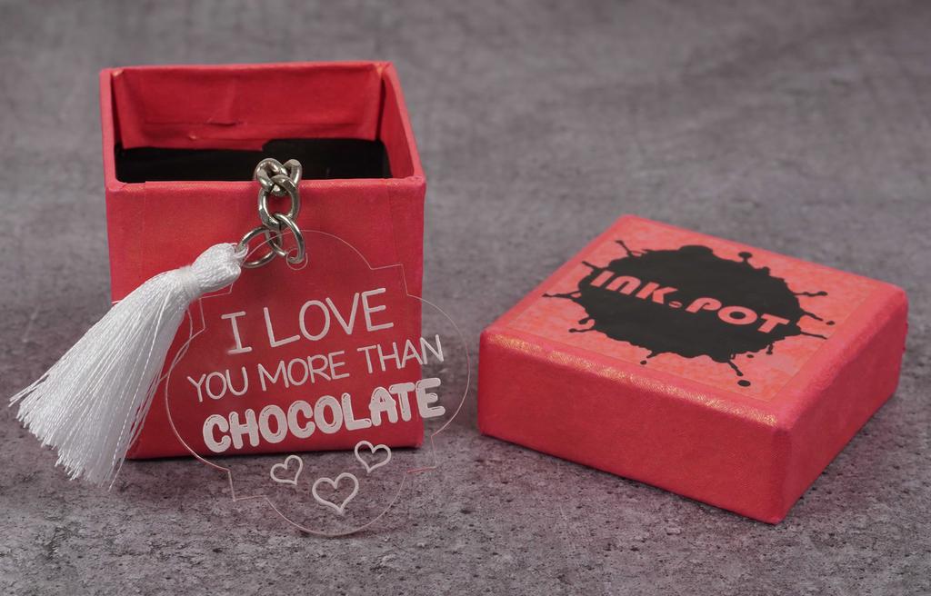 Inkdotpot Acrylic KeyChain Engraved Chocolate Lover Key Holder Housewarming